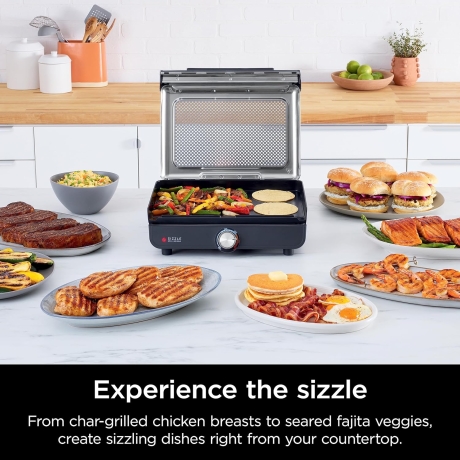 Ninja GR101 Sizzle Smokeless Indoor Grill & Griddle - 14 ...