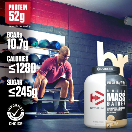 Contans Isolate Dymatize Super Mass Gainer Protein Powder, Gourmet Vanilla, 52g Protein ...
