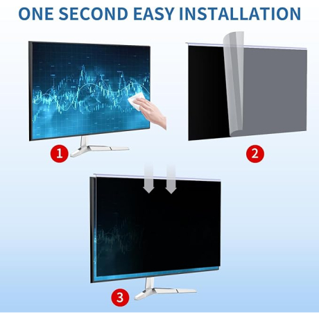 Computer Monitor Back Shield 27 Inch Computer Privacy Screen for 16:9 Computer Monitor, Anti-Blue ...