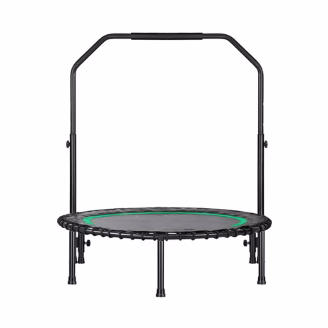 40" Folding Mini Trampoline Fitness with Adjustable Foam Handle Indoor for Kids Carton Unisex Outdoor Trampoline Customer's Logo