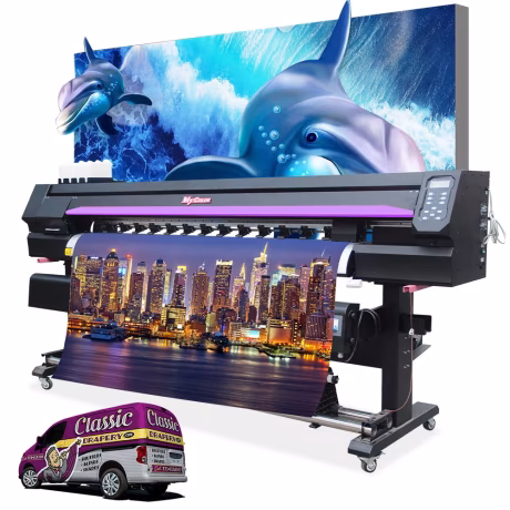 1.6m 1.8m digital large format sticker paper inkjet printer i3200 xp600 head eco solvent printer machines for small businesses
