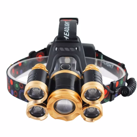 1000000 Lumens 5LED headlamp Full Vision Sensor headlights Powerful Flashlight Lantern use 18650 battery Outdoor Camping light