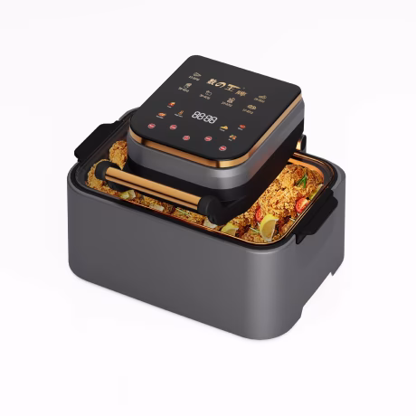 12L Smart Digital Household Electric Air Fryer Clamshell LCD Display Air Fryer