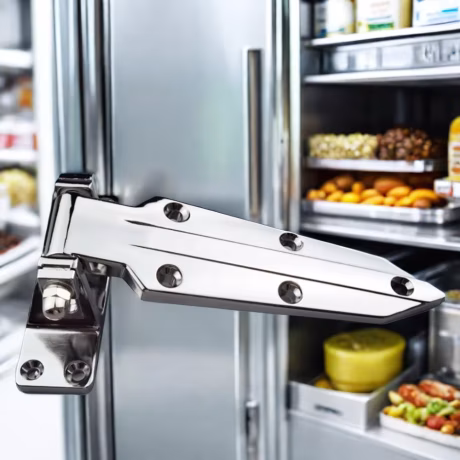 1460 Aluminum Zinc Alloy Industrial Refrigerator Truck Parts Cabinet Door Hinge Polished Finish