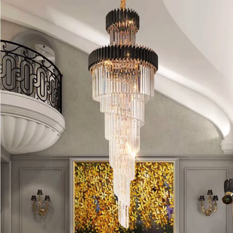 2022 Customizable Staircase Round Lighting Fixture LED modern Pendant Light Chandelier Luxury Home Hotel