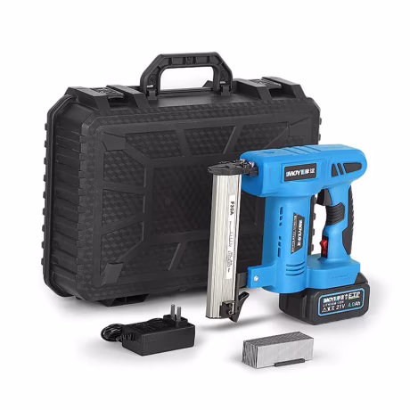 21V Battery Powered Brad Nailer Safety Upholstery Tool Cordless Electric Staple Gun Finish Nailer for Wood