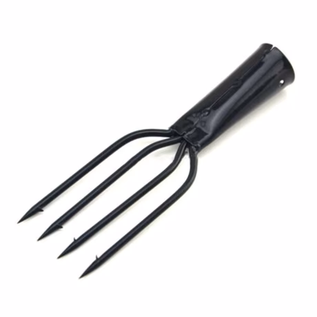 3/4/5 Prong Tine Barbed Stainless Steel Black Fishing Fork With Barbed Spear Gaff Frog Hunting Gig