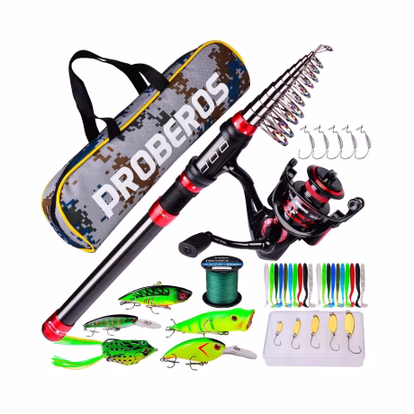 3.6M Carbon Fiber Saltwater Ultralight Portable Spinning Telescopic Fishing Rod And Reel Set