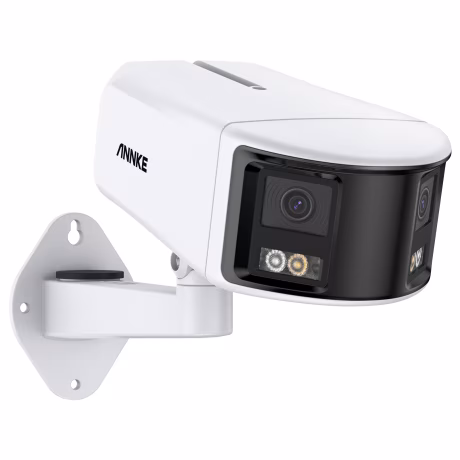 4K Dual Lens Panoramic 180 degree FOV AI Bullet Camera with Two-Way Audio POE IP Color Night Vision