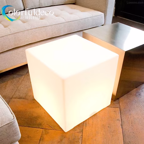 60cm polyethylene led mood lighting coffee table light up outdoor furniture cube table