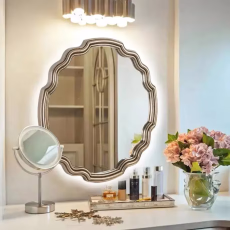 65cm with LED Light New Design Bathroom mirror Nordic porch decoration mirror European vintage wall hanging dressing mirror