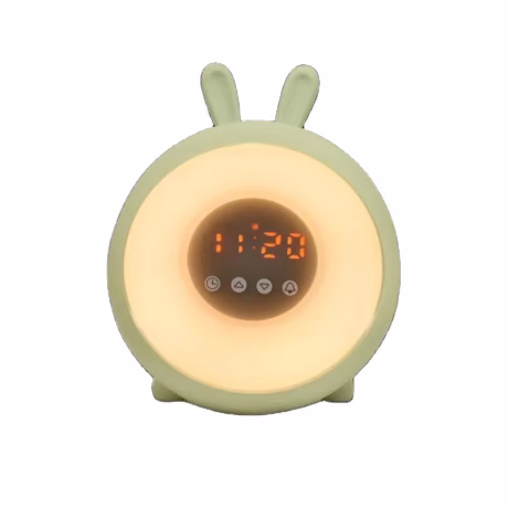 7 Color Changing Baby Room Decor Kids Nursery Sleep Clock Trainer Wake Up Lamp Animal Alarm Clock