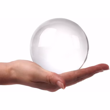 75mm Clear Acrylic Crystal Sphere with Wooden Stand Healing Crystal Ball for Meditation, Home Decoration Various sizes