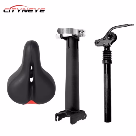Adjustable Foldable Seat Shock Absorption Telescopic Saddle For KUGOO M4 Electric Scooter