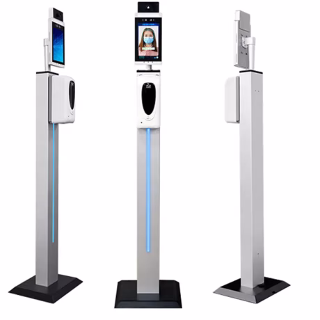 Automatic Hand Liquid Soap Gel Sanitizer Dispenser Face Recognition Thermometer Advertising display all in one machine