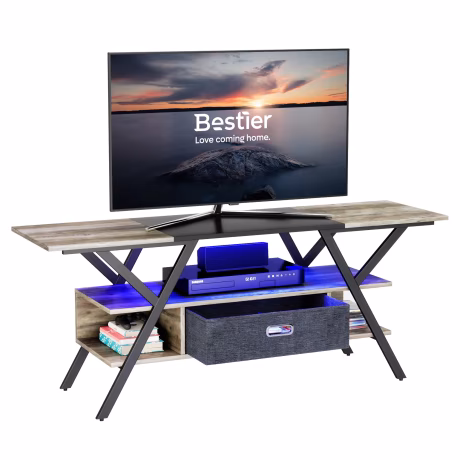 BESTIER Factory Direct Sale Tv Unit Cabinet Modern Y-Shaped Tv Stand Living Room Top Side Table Sets With Drawer Home Supplies