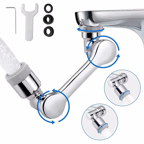 Brass Sink Faucet Attachment Universal 1080 Degree Swivel Robotic Arm Faucet Aerator