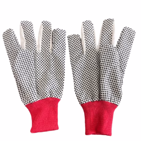 Canvas dot plastic gloves anti slip wear resistant handling Cotton gloves labor protection gloves