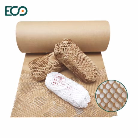 China Manufacture Recyclable Biodegradable Honeycomb Kraft Paper Cushioning Protective Packaging Honeycomb Wrapping Paper Roll