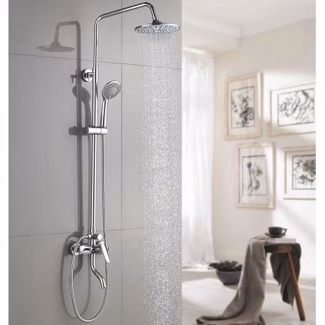 Chinese Factory Smart Wall Mounted Brass Bath Shower Set Chrome Finished with Ceramic Valve Core