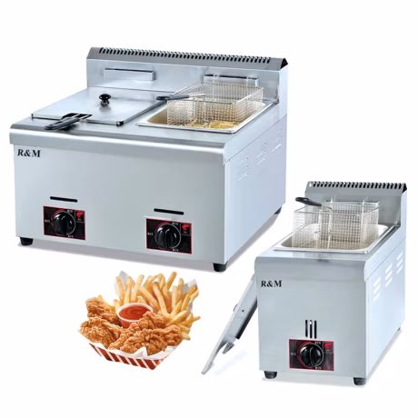 Comercial small 12l commercial chicken fried machine friggitrice a fryers gas lpg frying machine chip gas deep fryer commercial