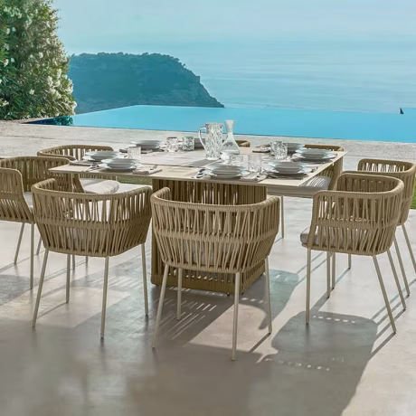 Commercial China Popular chair new design patio furniture leisure four sets table and chair make with rattan