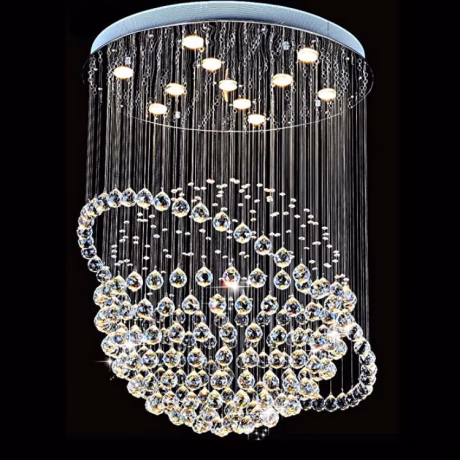 Crystal Chandelier Decor Hall Tassel Crystal Beads Satellite Globe Ceiling Lights Diameter Customized Pendent Lamp