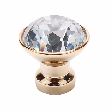 Crystal Door Knob with Screw Glass Round Acrylic Kitchen Cabinet Bar Plastic Pulls Furniture Handle