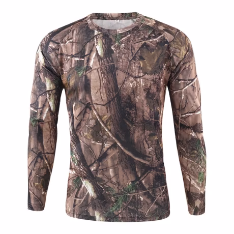 Custom UPF 50+ dryfit Polyester Camouflage Mens Hunting T Shirt Long Sleeve fishing shirt Hunting Wear Anti UV Hunting Shirt