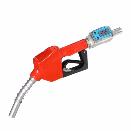 Digital Flow Meter Aluminum Alloy Fuel Gasoline Petrol Oil Delivery Gun Nozzle Dispenser LCD Display 3Gears Refuel Injection Gun