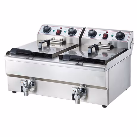 Double Basket Eleraincoatep Fryers Commercial Electric French Frieponcho Jacket Coatnes Deep Fat Potato Fryer Stainless Steel SY