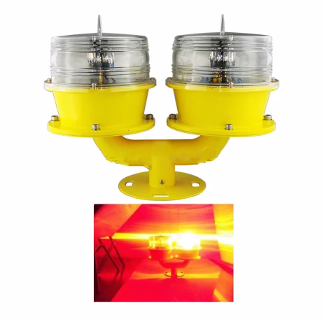 Double Heads Obstruction Light Flash Red Green White Lighting Aircraft Warning Lamp Telecom Tower Flashing Lights