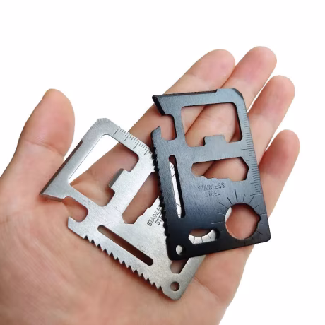 EDC Stainless Steel Hunting Camping Fishing Survival Self Defense Pocket Wallet Credit Card tTool With Knife
