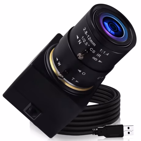 ELP 720P HD USB camera YUY2 and MJPEG machine Vision CCTV Video Webcam with 2.8-12mm manual varifocal CS Mount lens