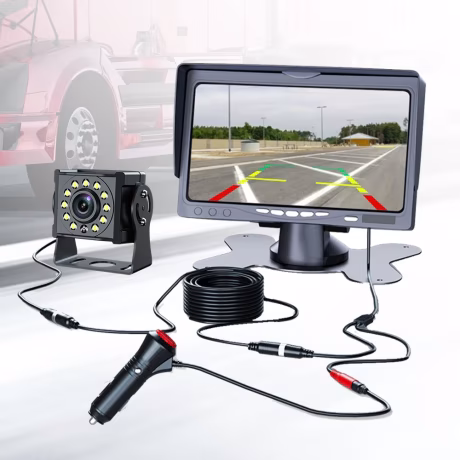 Equipped With Night Vision Rear View Camera Hd Car Display Dual Shield Cable Car Reversing Aid For Truck Bus Van Forklift