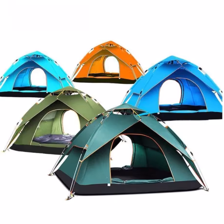 European 3-4Person Wap-health double layer popup Outdoor barraca Camping With Anti-mosquito Netting