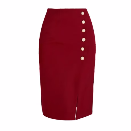 European and American style autumn new OL skirt professional fashion slim cut single breasted hip skirt