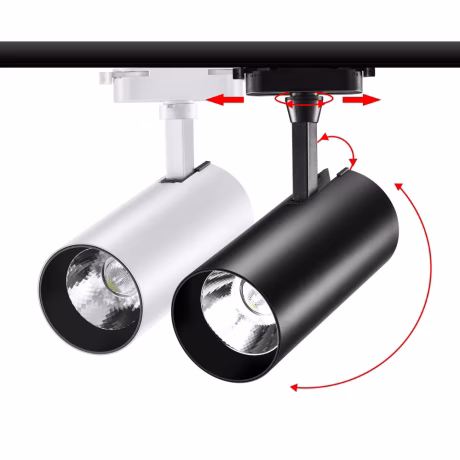 Exhibition hall commercial lighting CRI>95 adjustable cob led track light 2/3/4 lines 10-30w dimmable anti glare track spotlight