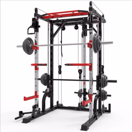 Factory Gym Fitness Equipment Heavy Duty Free Weights Multifunction Adjustable Power Cage Squat Rack Cross Smith Machine