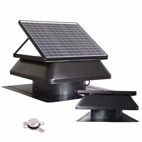 Factory Heat Extraction HVAC Roof Mount Air Exhaust Vent 40W Solar Panel Powered Industrial Axial Flow Type Eco DC Electric Fan