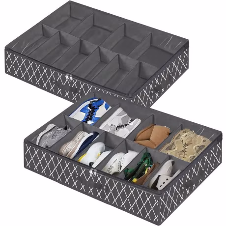 Foldable non-woven fabric shoes storage bag Sturdy Underbed Shoe Container Box Under Bed Shoe Storage Organizer for Closet