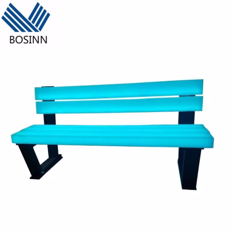 Garden Amusement Park Leisure Chair Bench PE Seat Decoration Park Benches Lighting Seat Rail RGBW Color Furniture