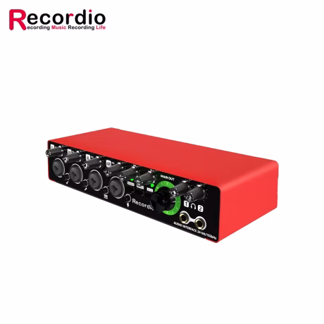 GAX-MD44 OEM Professional 24bit 192kHz Interface de Audio 4 in 4 Audio Interface for Podcast Recording Music Instrument