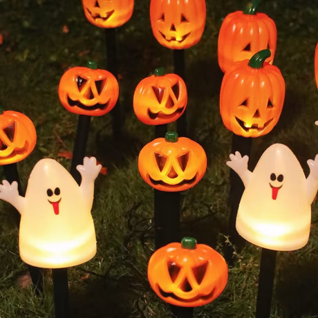 Halloween Pumpkin Ghost 3D Waterproof Orange Jack-O-Lantern Solar String Light LED For Halloween Indoor Outdoor Decora
