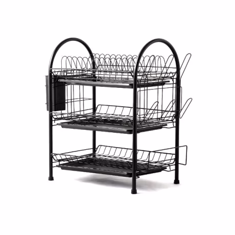High Quality Dish Drying Rack 3 Tier 304 Stainless Steel Utensil Holder Cutting Board Holder Dish Drain Board Kitchen