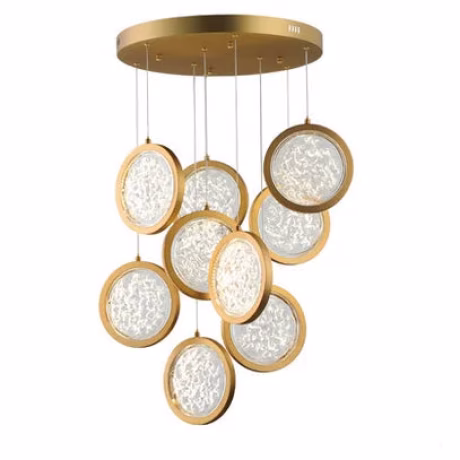 High Quality Modern Luxury Led Round Glass Hanging Lamp Living Room Bedroom Restaurant Decorative Pendant Light