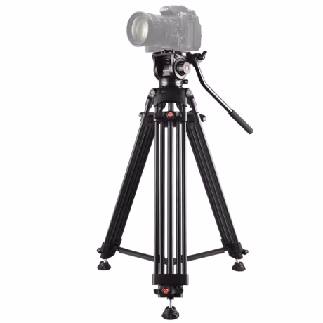 High quality PULUZ Professional Heavy Duty Video Camcorder Aluminum Alloy Tripod with Fluid Drag Head