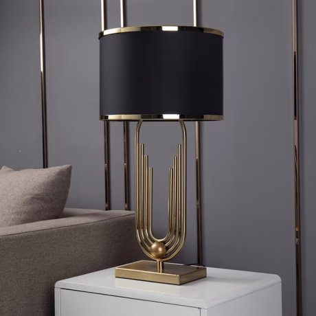 Home Decoration Modern Luxury Bed Side Fabric Shade Night Table Lamp