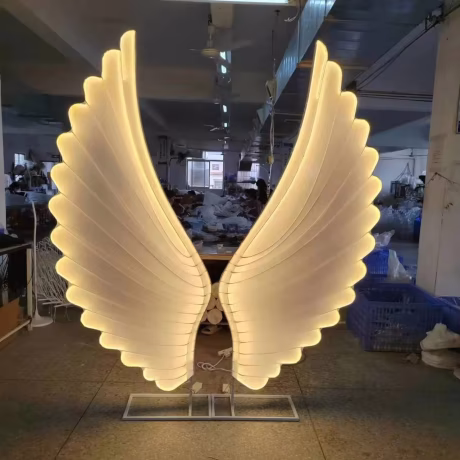 Hot sale big size wedding party decor Angel wings LED light backdrop stage decoration wings lights