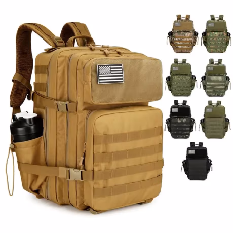 Hot Sale Custom Outdoor Sport Waterproof Hiking Survival Bag Black Camouflage Hunting Tactical Backpack